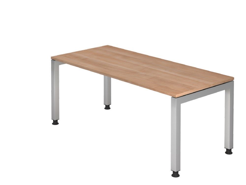 Hammerbacher Schreibtisch U-Fuß eckig 180 x 80 cm Nussbaum Produktbild Hammerbacher Schreibtisch U-Fuß eckig 180 x 80 cm Nussbaum