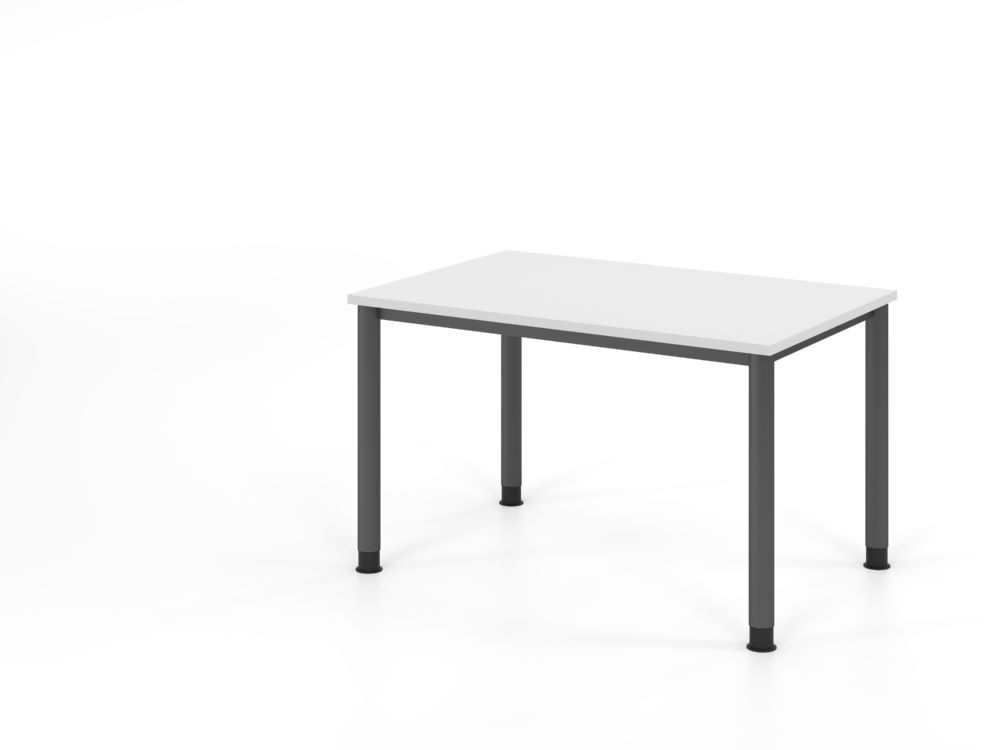 Produktbild Hammerbacher Schreibtisch 4 Fuß 120x80cm Weiß/Graphit