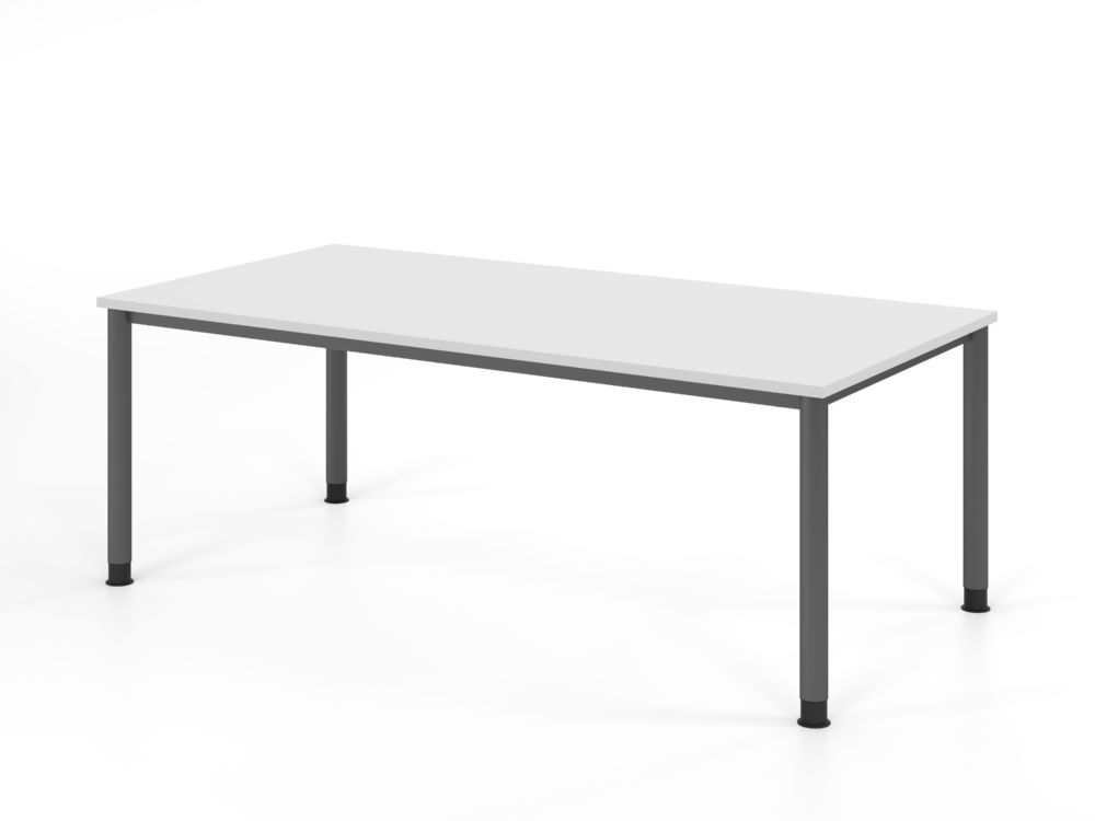 Produktbild Hammerbacher Schreibtisch 4 Fuß 200x100cm weiß/Graphit
