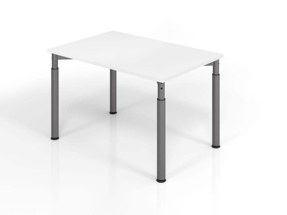 Hammerbacher Schreibtisch 4 Fuß 120 x 80 cm Weiß / Graphit höheneinstellbar  Produktbild Hammerbacher Schreibtisch 4 Fuß 120 x 80 cm Weiß / Graphit höheneinstellbar