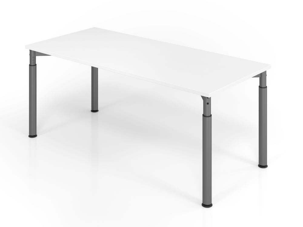 Hammerbacher YS19 Schreibtisch 4 Fuß 180 x 80 cm Weiß / Graphit höheneinstellbar  Produktbild Hammerbacher YS19 Schreibtisch 4 Fuß 180 x 80 cm Weiß / Graphit höheneinstellbar