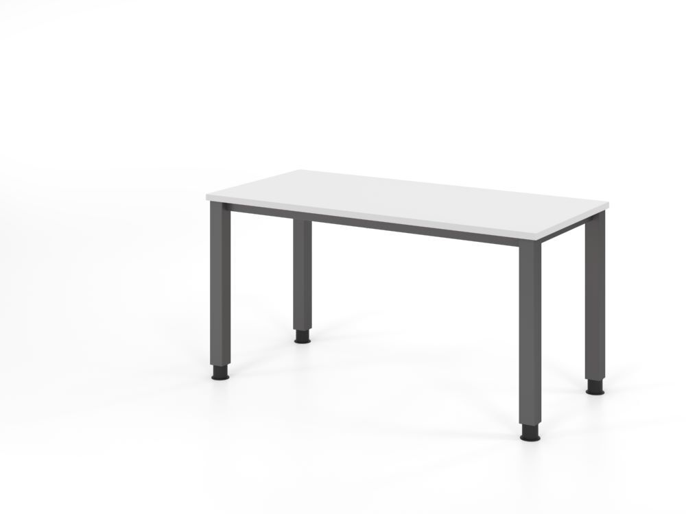 Produktbild Hammerbacher Schreibtisch 4 Fuß140x67cm Weiß/silber