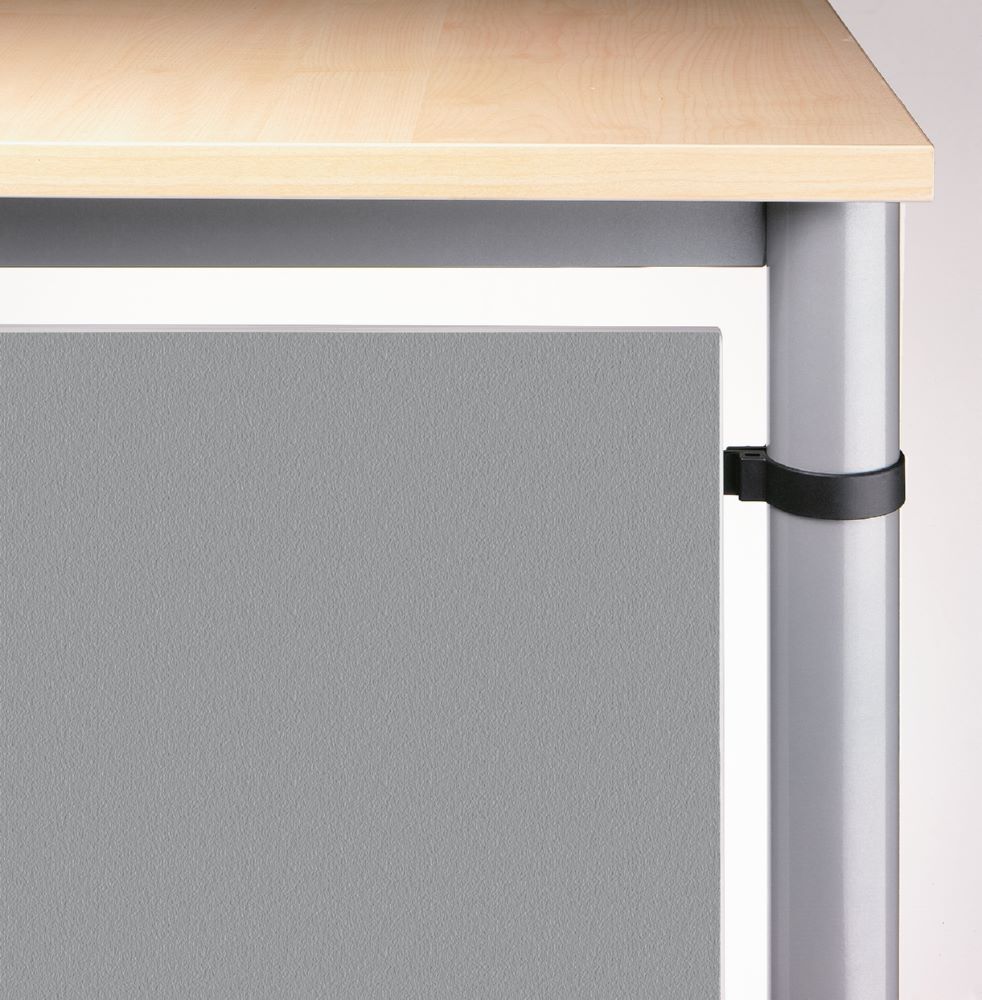 Hammerbacher Sichtblende für Schreibtische in Silber Höhe 40 cm Produktbild Hammerbacher Sichtblende für Schreibtische in Silber Höhe 40 cm