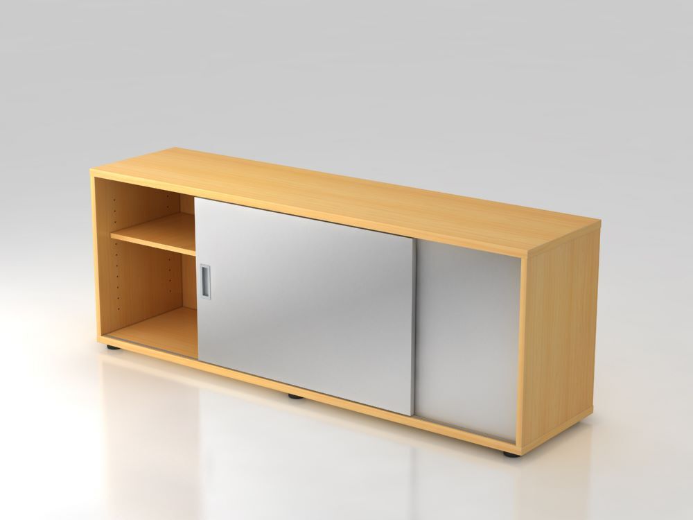 Hammerbacher Sideboard 160 x 40 x 59,6 cm 1,5OH Buche und Silber Produktbild Hammerbacher Sideboard 160 x 40 x 59,6 cm 1,5OH Buche und Silber