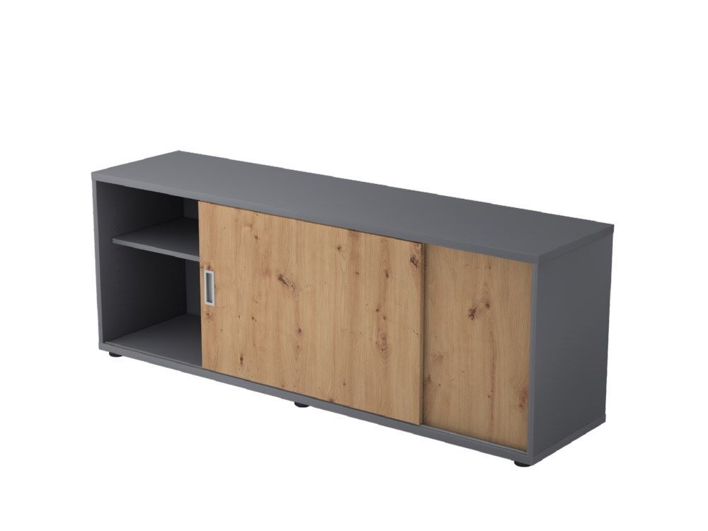 Hammerbacher Sideboard 1,5 OH beids nutzbar Graphit / Asteich Produktbild Hammerbacher Sideboard 1,5 OH beids nutzbar Graphit / Asteich