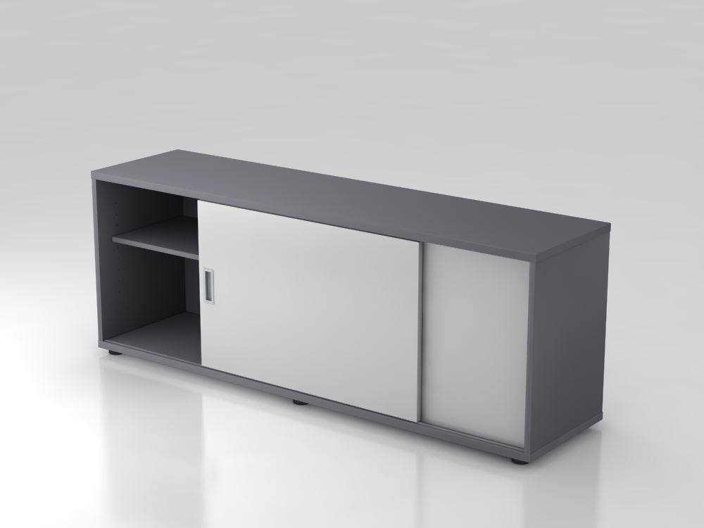 Hammerbacher Sideboard beidseitig nutzbar 160 x 40 x 59,6 cm Graphit Grau Produktbild Hammerbacher Sideboard beidseitig nutzbar 160 x 40 x 59,6 cm Graphit Grau