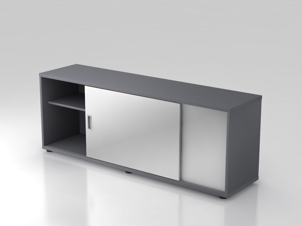 Hammerbacher Sideboard 1,5OH Schiebetür in Siilber 160 x 40 x 59,6 cm Produktbild Hammerbacher Sideboard 1,5OH Schiebetür in Siilber 160 x 40 x 59,6 cm