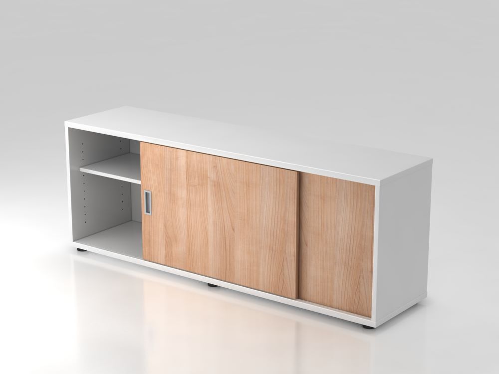 Hammerbacher Sideboard 160 x 40 x 59,6 cm Schiebetür in Nussbaum Produktbild Hammerbacher Sideboard 160 x 40 x 59,6 cm Schiebetür in Nussbaum