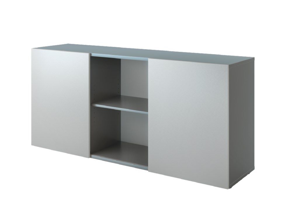 Hammerbacher Sideboard 2 OH mit Schiebetüren B 160 x T 42 x H 74,8 cm Graphit / Silber Produktbild Hammerbacher Sideboard 2 OH mit Schiebetüren B 160 x T 42 x H 74,8 cm Graphit / Silber