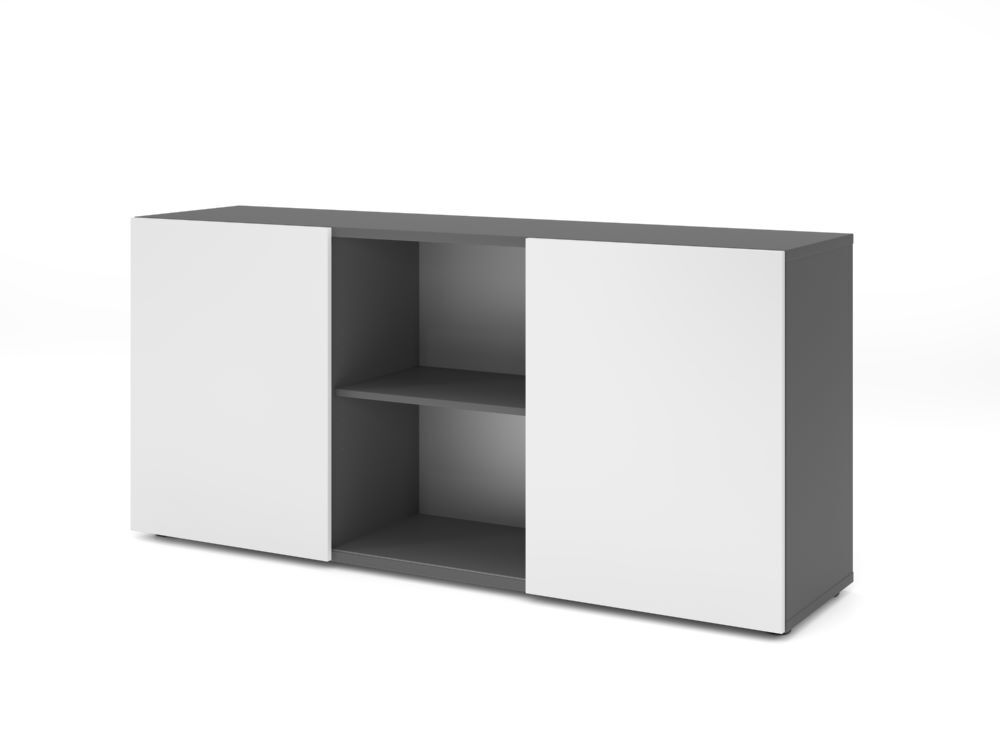 Produktbild Hammerbacher Sideboard 2OH mit Schiebetüren Graphit/Weiß