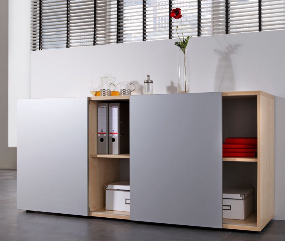 Produktbild Sideboard 2OH mit Schiebetüren Grau/Grau bild 2