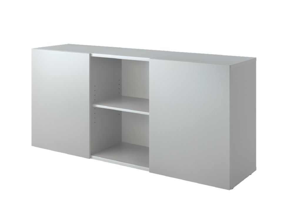 Hammerbacher Sideboard 2 OH mit Schiebetüren Grau / Silber B 160 x T 42 x H 74,8 cm Produktbild Hammerbacher Sideboard 2 OH mit Schiebetüren Grau / Silber B 160 x T 42 x H 74,8 cm
