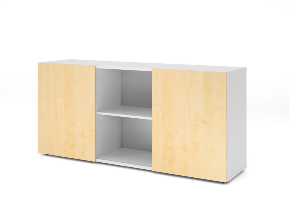 Produktbild Hammerbacher Sideboard 2OH mit Schiebetüren Weiß/Ahorn