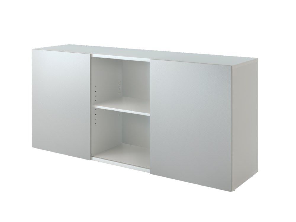 Hammerbacher Sideboard 2 OH mit Schiebetüren Breite 160 cm Weiß / Silber Produktbild Hammerbacher Sideboard 2 OH mit Schiebetüren Breite 160 cm Weiß / Silber