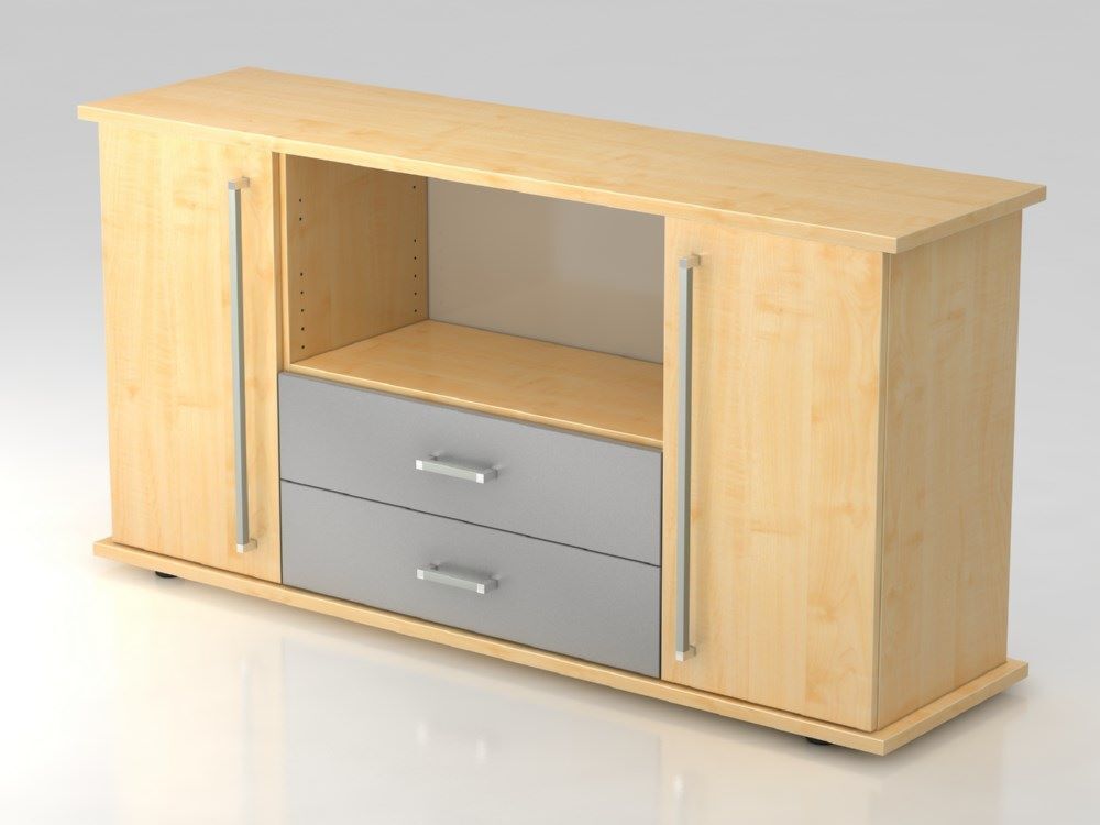 Hammerbacher Sideboard 2 Türen 2 Schübe CE Ahorn Breite 166 cm Produktbild Hammerbacher Sideboard 2 Türen 2 Schübe CE Ahorn Breite 166 cm