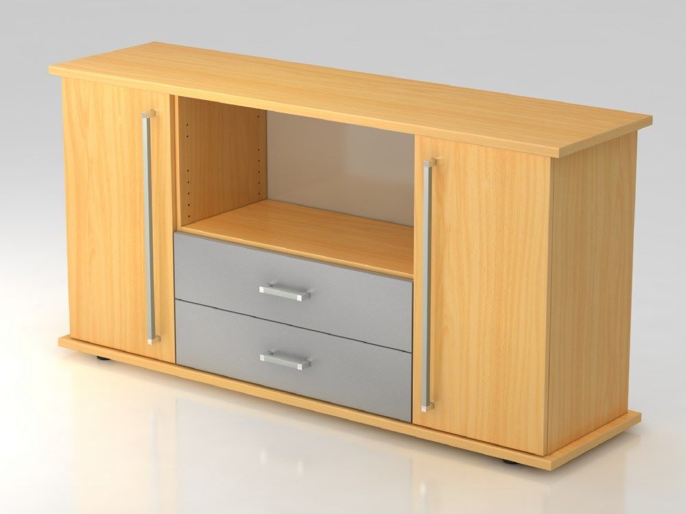 Hammerbacher Sideboard 2 Türen 2 Schubkasten CE in Buche / Buche Produktbild Hammerbacher Sideboard 2 Türen 2 Schubkasten CE in Buche / Buche