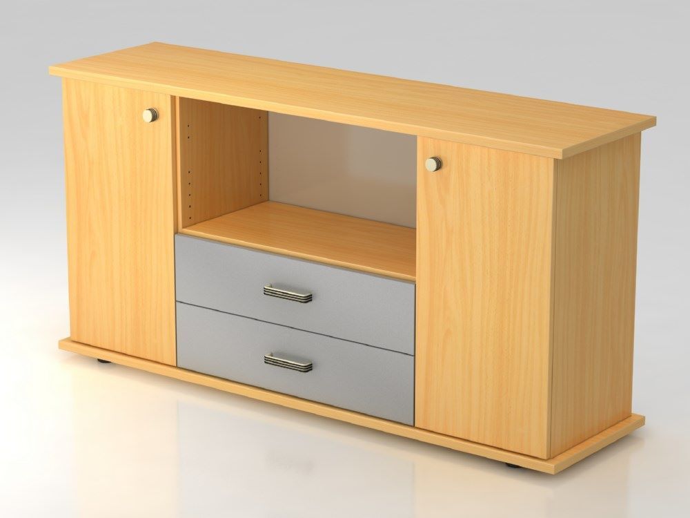Hammerbacher Sideboard 2 Türen 2 Schubkasten SG Buche / Buche Produktbild Hammerbacher Sideboard 2 Türen 2 Schubkasten SG Buche / Buche