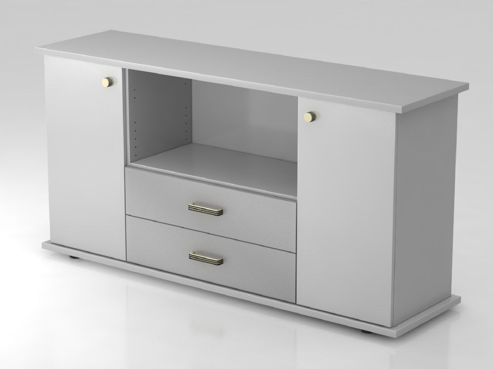 Hammerbacher Sideboard 2 Türen 2 Schubkasten SG Grau / Grau Breite 166 cm Produktbild Hammerbacher Sideboard 2 Türen 2 Schubkasten SG Grau / Grau Breite 166 cm