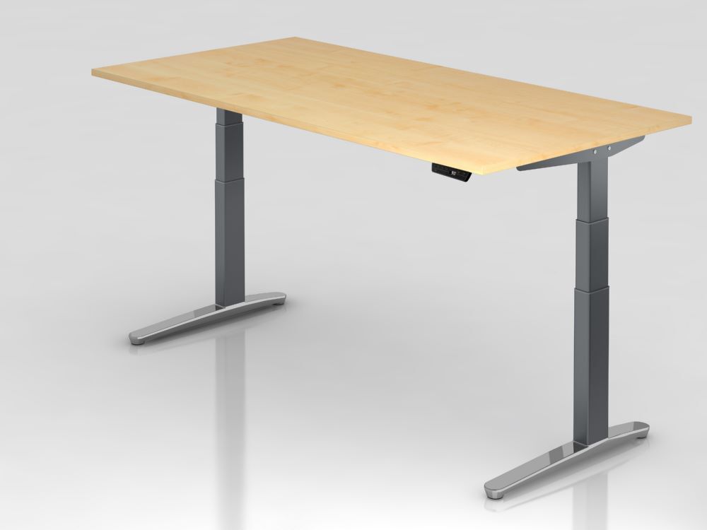 Hammerbacher Sitz-Steh-Schreibtisch 200 x 100 cm Ahorn Arbeitshöhe 65 - 130 cm Produktbild Hammerbacher Sitz-Steh-Schreibtisch 200 x 100 cm Ahorn Arbeitshöhe 65 - 130 cm
