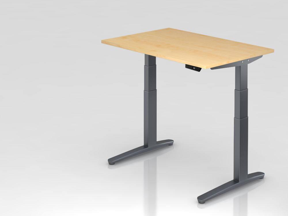 Hammerbacher Sitz-Steh-Schreibtisch 120 x 80 cm Ahorn Elektroantrieb 2-stufig Produktbild Hammerbacher Sitz-Steh-Schreibtisch 120 x 80 cm Ahorn Elektroantrieb 2-stufig