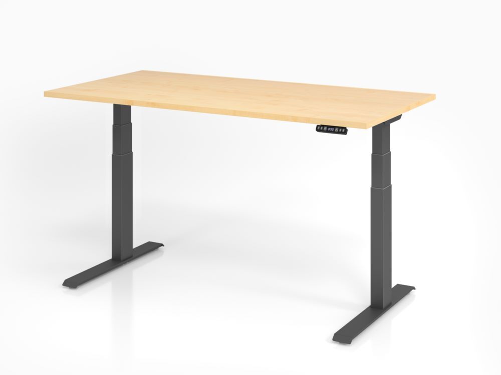 Hammerbacher Sitz Steh-Schreibtisch XDKB16 160 x 80 cm Ahorn Platte 25 mm Produktbild Hammerbacher Sitz Steh-Schreibtisch XDKB16 160 x 80 cm Ahorn Platte 25 mm