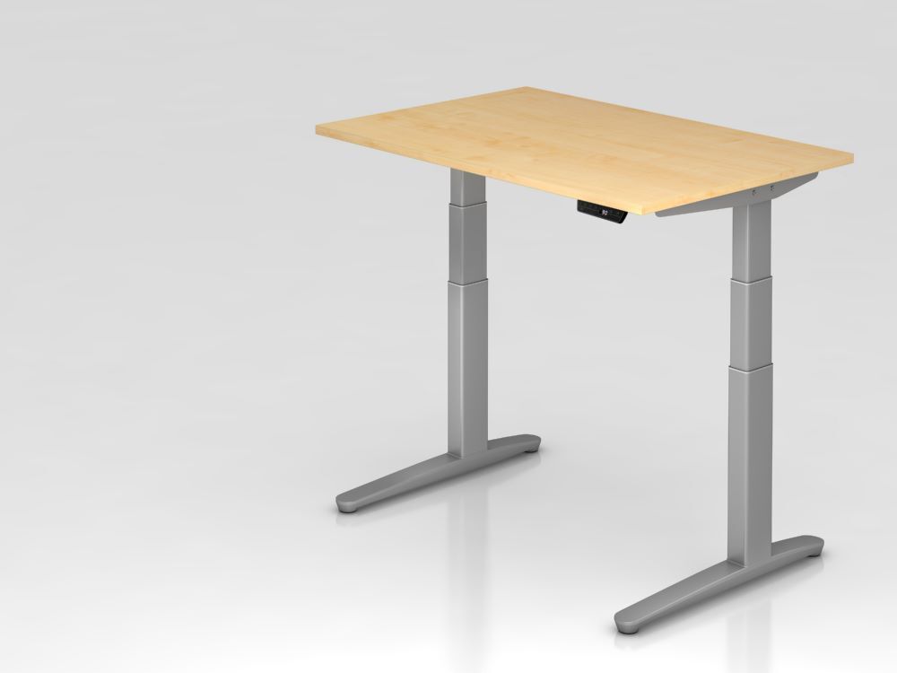 Hammerbacher Sitz-Steh-Schreibtisch 120 x 80 cm Ahorn Arbeitshöhe 65 - 130 cm Produktbild Hammerbacher Sitz-Steh-Schreibtisch 120 x 80 cm Ahorn Arbeitshöhe 65 - 130 cm