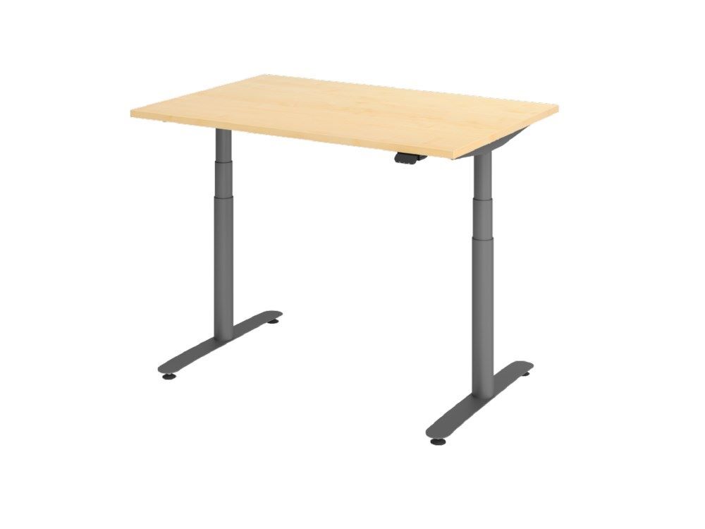Hammerbacher Sitz-Steh-Schreibtisch Ahorn 120 x 80 cm Produktbild Hammerbacher Sitz-Steh-Schreibtisch Ahorn 120 x 80 cm