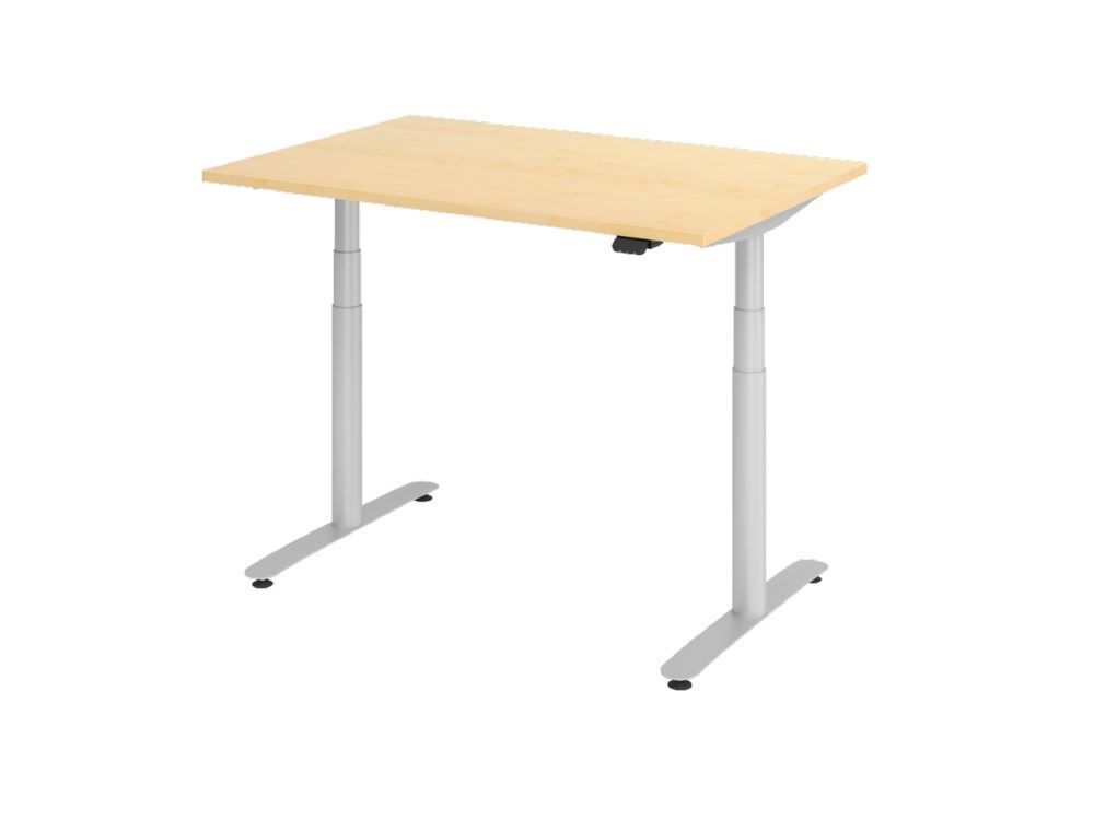 Hammerbacher Sitz-Steh-Schreibtisch 120 x 80 cm Ahorn Produktbild Hammerbacher Sitz-Steh-Schreibtisch 120 x 80 cm Ahorn