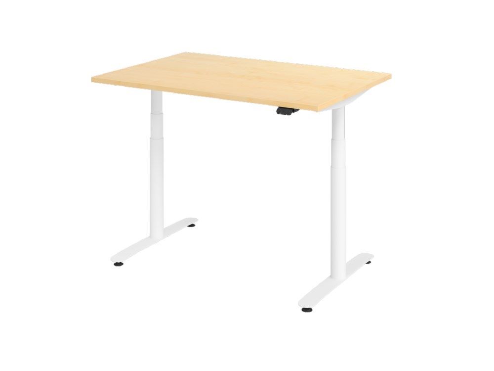 Hammerbacher Sitz-Steh-Schreibtisch 120 x 80 cm Ahorn höhenverstellbar Produktbild Hammerbacher Sitz-Steh-Schreibtisch 120 x 80 cm Ahorn höhenverstellbar