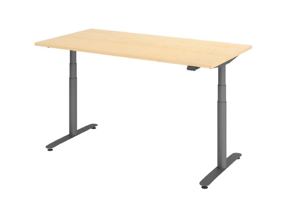 Hammerbacher Sitz-Steh-Schreibtisch 160 x 80 cm Ahorn Elektroantrieb 2 stufig Produktbild Hammerbacher Sitz-Steh-Schreibtisch 160 x 80 cm Ahorn Elektroantrieb 2 stufig