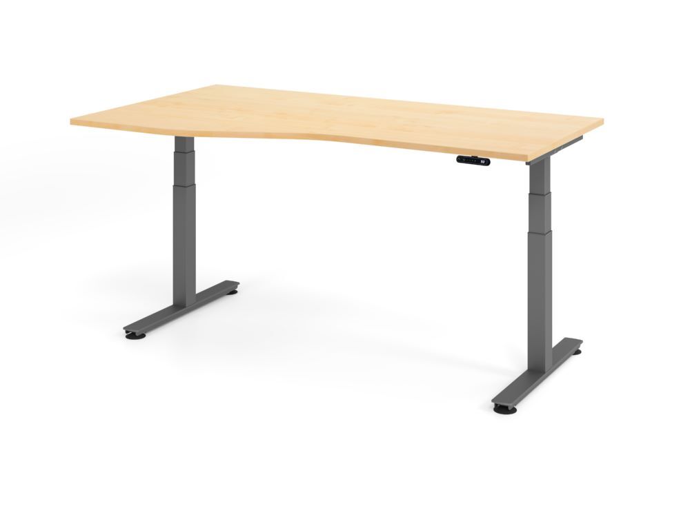 Produktbild Hammerbacher Sitz Steh Schreibtisch elektrisch 180x100/80cm Ahorn/Graphit