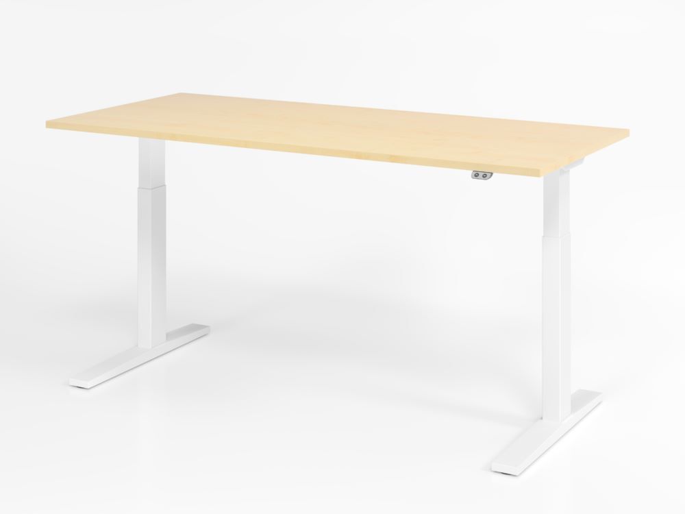 Hammerbacher Sitz Steh Schreibtisch 180 x 80 cm Ahorn Höhe 70 - 120 cm höhenverstellbar Produktbild Hammerbacher Sitz Steh Schreibtisch 180 x 80 cm Ahorn Höhe 70 - 120 cm höhenverstellbar