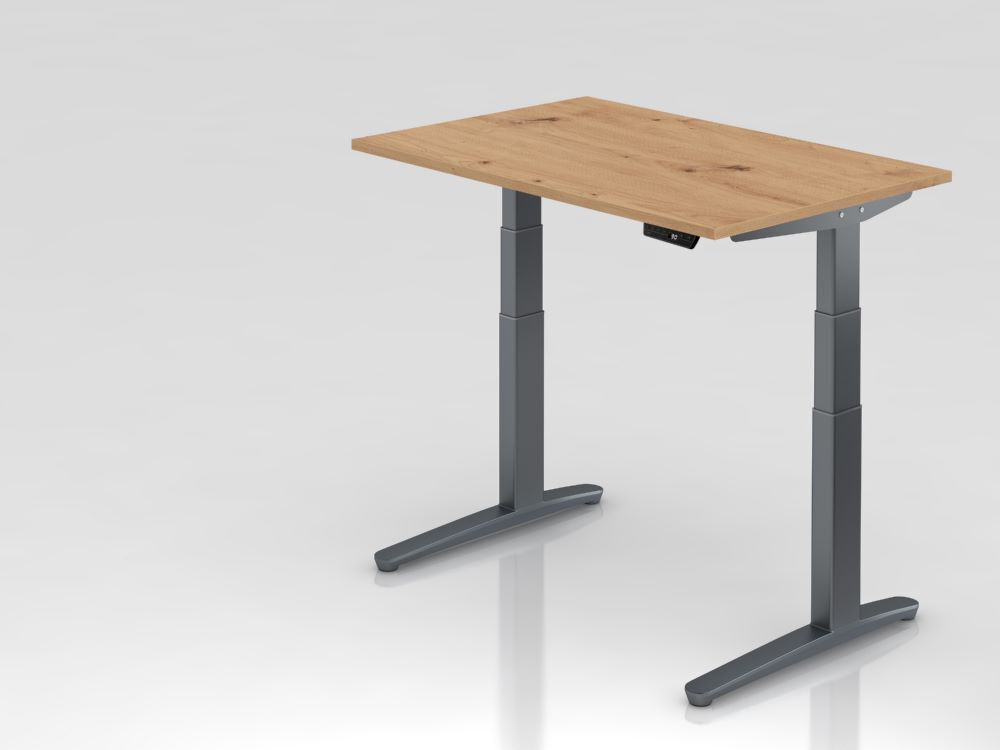 Hammerbacher Sitz-Steh-Schreibtisch Elektroantrieb 2-stufig 120 x 80 cm Asteiche Produktbild Hammerbacher Sitz-Steh-Schreibtisch Elektroantrieb 2-stufig 120 x 80 cm Asteiche