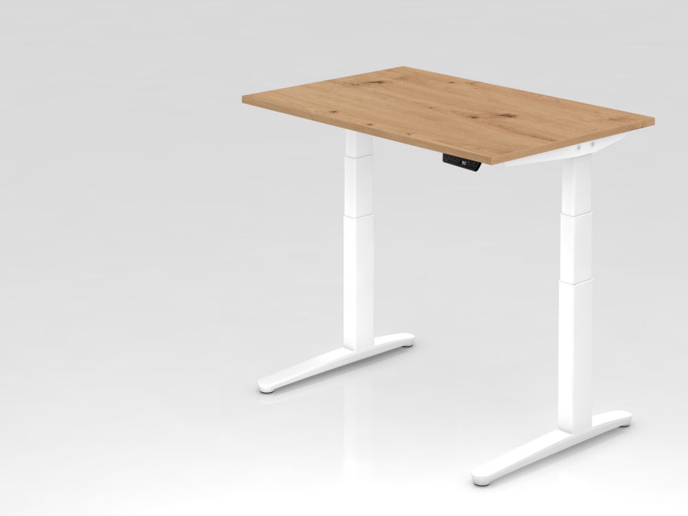 Hammerbacher Sitz-Steh-Schreibtisch 120 x 80cm Arbeitshöhe 65 - 130 cm Produktbild Hammerbacher Sitz-Steh-Schreibtisch 120 x 80cm Arbeitshöhe 65 - 130 cm