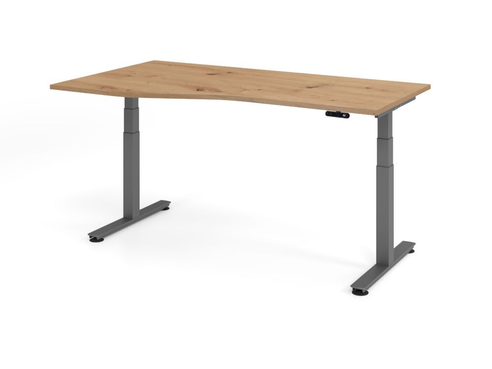 Produktbild Hammerbacher Sitz Steh Schreibtisch elektrisch 180x100/80cm Asteiche/Graphit