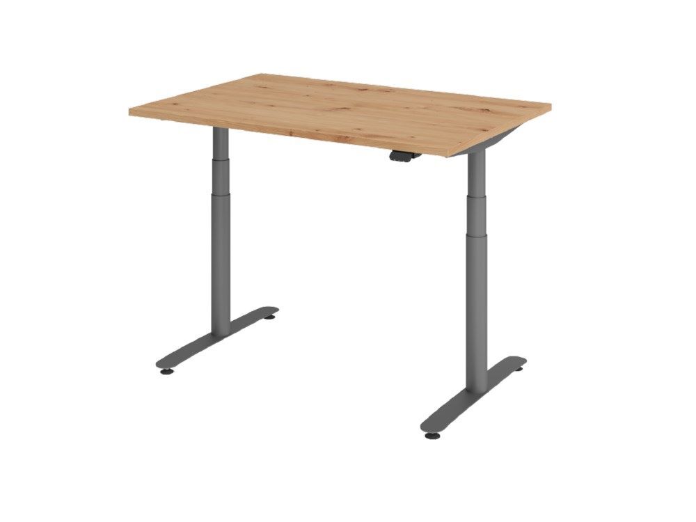 Hammerbacher Sitz-Steh-Schreibtisch XDLR12 120 x 80 cm Asteiche Arbeitshöhe 63 - 127 cm Hammerbacher Sitz-Steh-Schreibtisch XDLR12 120 x 80 cm Asteiche Arbeitshöhe 63 - 127 cm