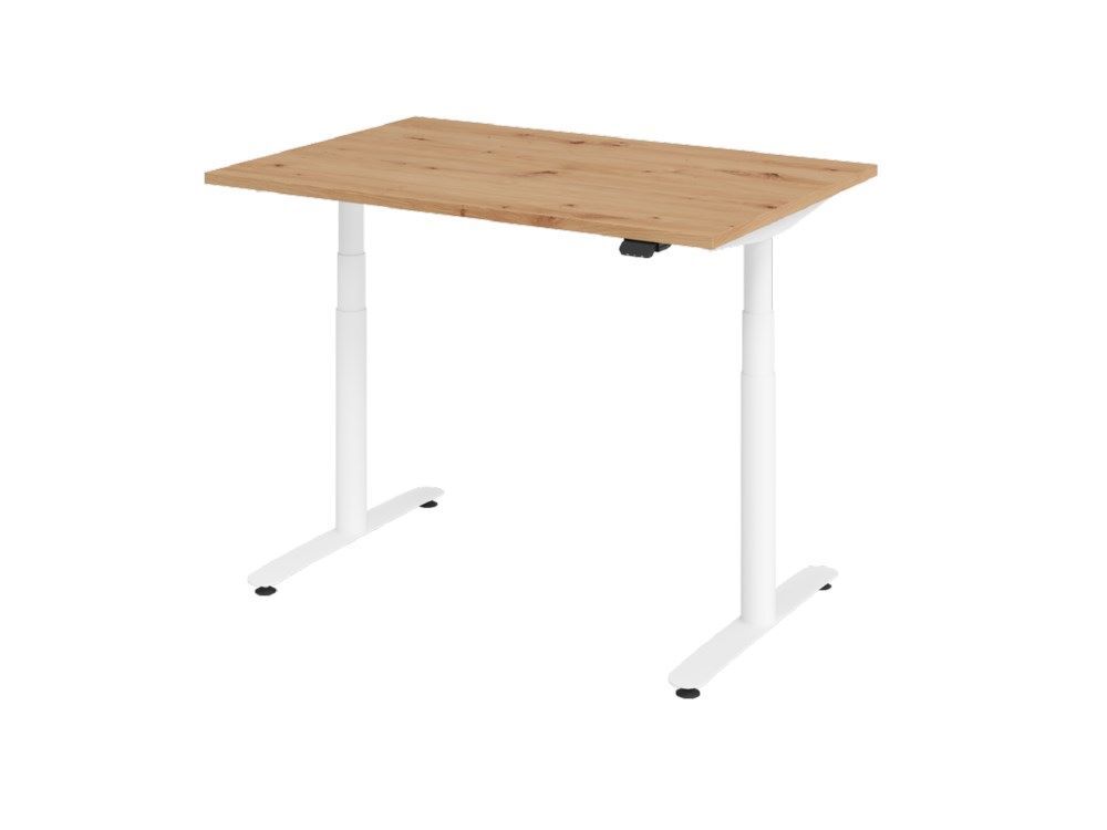 Hammerbacher Sitz-Steh-Schreibtisch 120 x 80 cm Asteiche Arbeitshöhe 63 - 127 cm Produktbild Hammerbacher Sitz-Steh-Schreibtisch 120 x 80 cm Asteiche Arbeitshöhe 63 - 127 cm