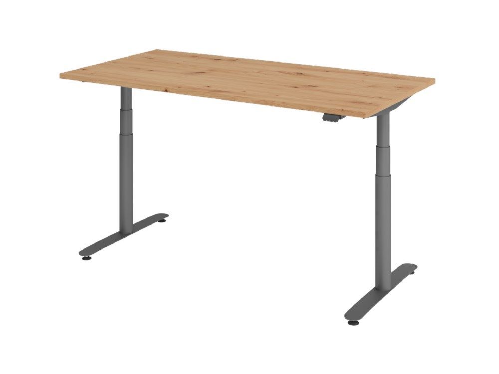 Hammerbacher Sitz-Steh-Schreibtisch 160 x 80 cm Asteiche Produktbild Hammerbacher Sitz-Steh-Schreibtisch 160 x 80 cm Asteiche