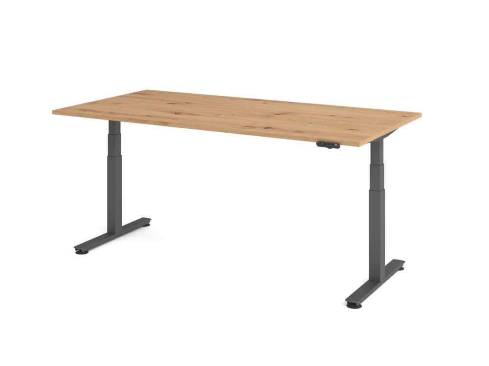 Produktbild Hammerbacher Sitz Steh Schreibtisch elektrisch 200x100cm Asteiche