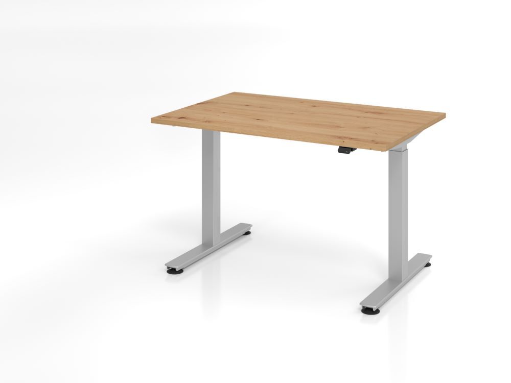 Hammerbacher Sitz-Steh Schreibtisch XMST12 120 x 80 cm Asteiche höhenverstellbar Produktbild Hammerbacher Sitz-Steh Schreibtisch XMST12 120 x 80 cm Asteiche höhenverstellbar