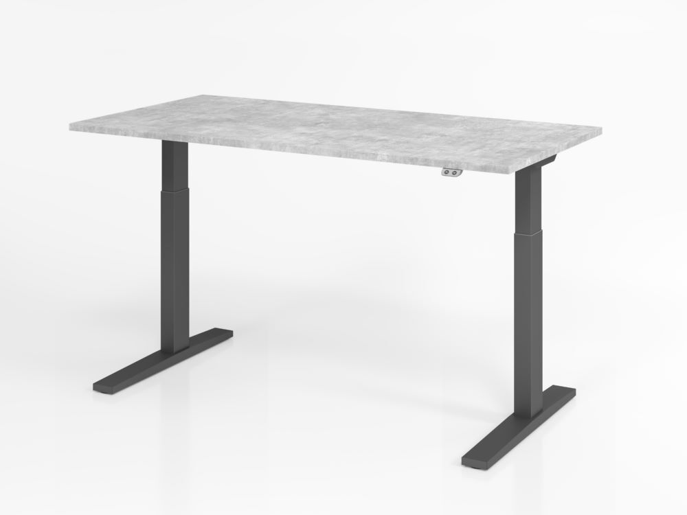Hammerbacher Sitz-Steh XMKA16 Schreibtisch 160 x 80 cm Beton Platte 25 mm Produktbild Hammerbacher Sitz-Steh XMKA16 Schreibtisch 160 x 80 cm Beton Platte 25 mm