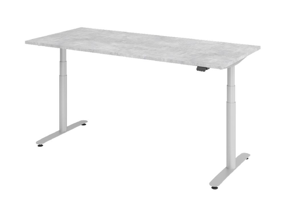 Hammerbacher Sitz-Steh-Schreibtisch 180 x 80 cm Arbeitshöhe 63 - 197 cm Beton Produktbild Hammerbacher Sitz-Steh-Schreibtisch 180 x 80 cm Arbeitshöhe 63 - 197 cm Beton