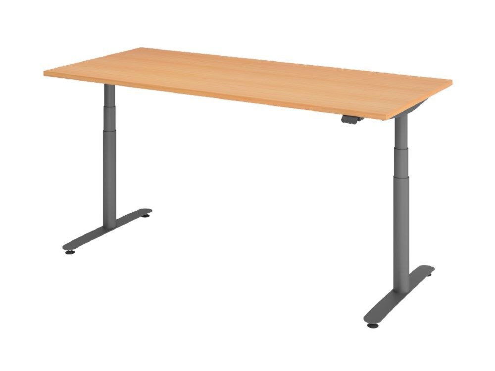 Hammerbacher Sitz-Steh-Schreibtisch XDLR19 180 x 80 cm Buche Tragkraft 70 kg Produktbild Hammerbacher Sitz-Steh-Schreibtisch XDLR19 180 x 80 cm Buche Tragkraft 70 kg