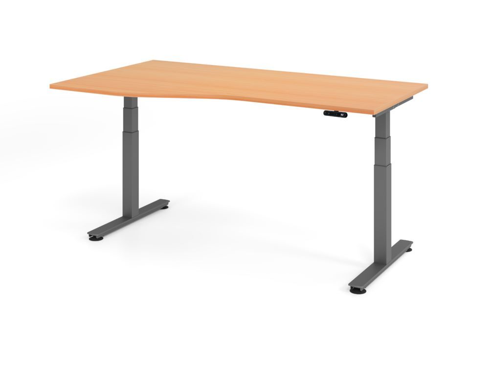 Produktbild Hammerbacher SitzSteh Schreibtisch elektrisch 180x100/80cm Buche/Graphit