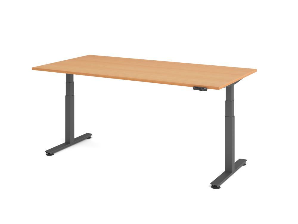 Produktbild Hammerbacher Sitz Steh Schreibtisch elektrisch 200x100cm Buche