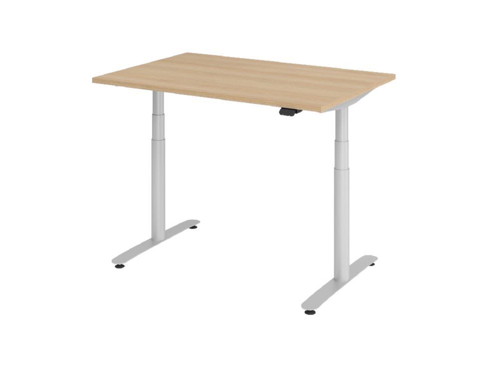 Hammerbacher Sitz-Steh-Schreibtisch XDLR12 120 x 80 cm Eiche Elektroantrieb 2 stufig Produktbild Hammerbacher Sitz-Steh-Schreibtisch XDLR12 120 x 80 cm Eiche Elektroantrieb 2 stufig