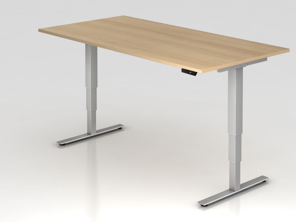 Hammerbacher Sitz Steh Schreibtisch 200 x 100 cm Eiche 25 mm Elektroantrieb Produktbild Hammerbacher Sitz Steh Schreibtisch 200 x 100 cm Eiche 25 mm Elektroantrieb