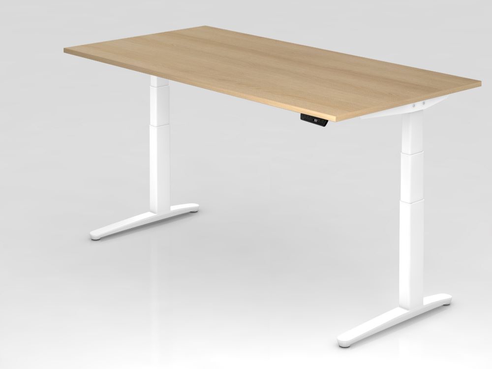 Hammerbacher Sitz-Steh-Schreibtisch 200 x 100 cm Eiche höhenverstellbar Produktbild Hammerbacher Sitz-Steh-Schreibtisch 200 x 100 cm Eiche höhenverstellbar