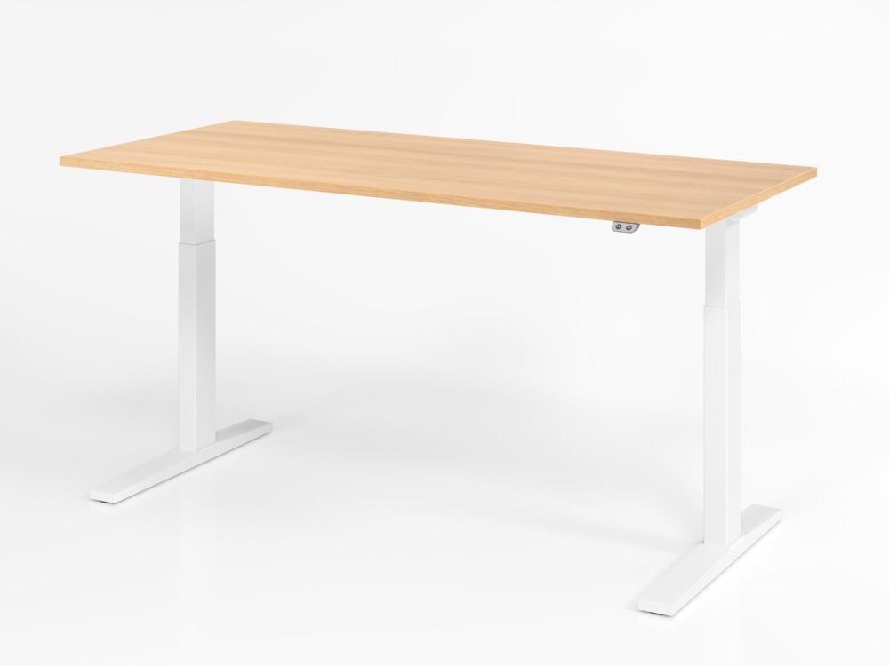 Hammerbacher Sitz Steh Schreibtisch 180 x 80 cm Eiche 25 mm Elektroantrieb 1-stufig Produktbild Hammerbacher Sitz Steh Schreibtisch 180 x 80 cm Eiche 25 mm Elektroantrieb 1-stufig
