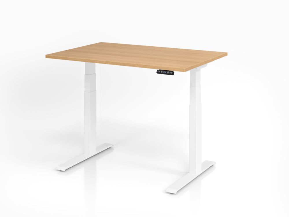 Hammerbacher Sitz-Steh-Schreibtisch XDKB12 120 x 80 m Eiche Weiß Produktbild Hammerbacher Sitz-Steh-Schreibtisch XDKB12 120 x 80 m Eiche Weiß
